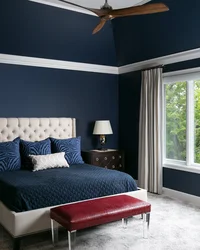 Спальни в синем цвете фото