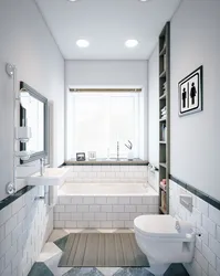 Дизайн ванны комнаты с окном в доме