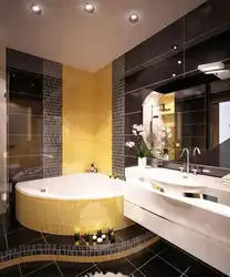 Угловая ванна дизайн ванной комнаты фото