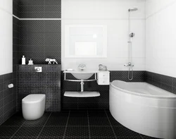 Черная плитка в ванной фото дизайн