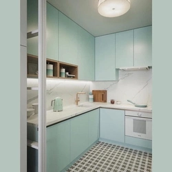 Кухня в мятном цвете дизайн фото