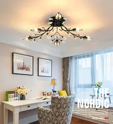 Дизайн люстры для гостиной в современном стиле фото