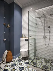 Дизайн ванной комнаты с покраской стен и плиткой фото дизайн