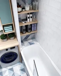 Дизайн ванной комнаты полочки