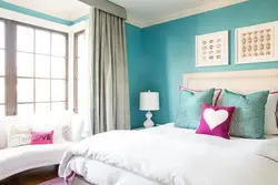 Сочетание цветов в интерьере спальни бирюзовый цвет
