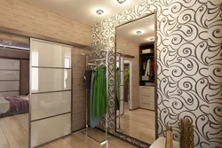 Дизайн гардеробной в гостиной комнате