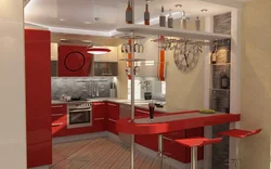 Интерьер кухни с барной стойкой в маленькой кухне дизайн фото