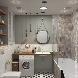 Small bathroom design in loft style