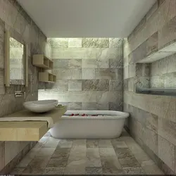 Плитка под камень в ванной дизайн