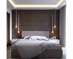 Фото на стене в спальне современном интерьере
