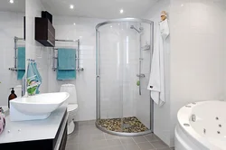 Bathroom with shower made of tiles design white