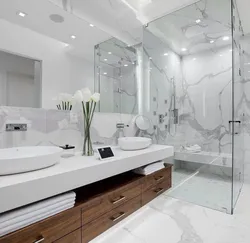Фото ванной комнаты современный дизайн в мраморе