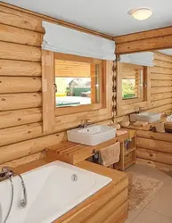 Стены в ванной комнате в деревянном доме фото