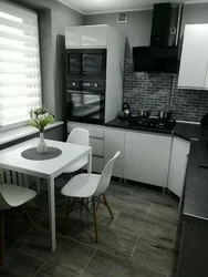 Дизайн маленькой черно белой кухни фото