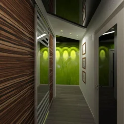 Прихожая в современном стиле в узкий коридор дизайн обои