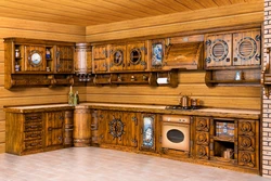 Деревянная мебель фото кухни