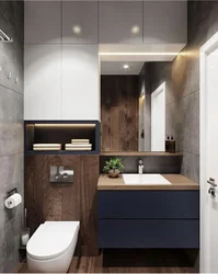 Дизайн ванной комнаты туалет с инсталляцией