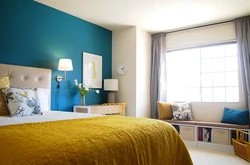 Сочетание бирюзового цвета с другими в интерьере спальни