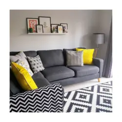 Желто серый интерьер гостиной