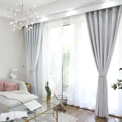 Белые шторы в гостиную в современном стиле фото