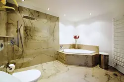 Flexible stone for interior decoration of the bathroom photo