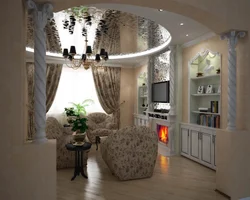 Дизайн зала с аркой в квартире