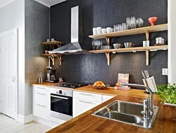 Дизайн кухни кухонного гарнитура без верхних шкафов