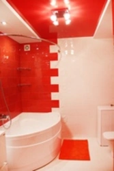 Дизайн ванной комнаты в красных цветах фото