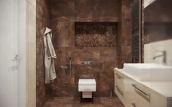 Интерьер ванной коричневый пол