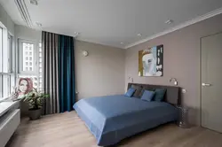 Дизайн штор в спальню с серыми обоями фото