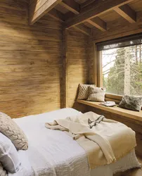 Дизайн спальни с элементами дерева