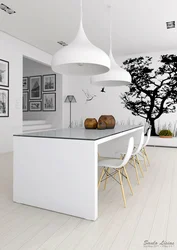Белые стены на кухне фото