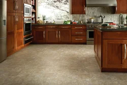 Kitchen design with linoleum floor