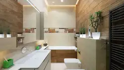 Дизайн ванной с туалетом под дерево