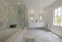 Ванна Туалет Дизайн Белый Мрамор