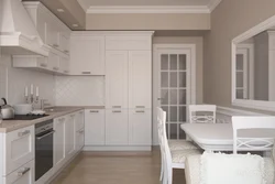 Сочетание белой кухни с обоями фото
