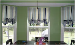 Curtains for the kitchen in the Roman style, short to the window sill photo