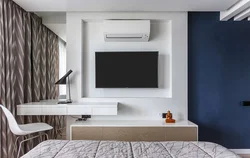 Спальня Кровать Телевизор Дизайн Фото