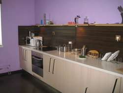 Фото кухни без верхних шкафов с фартуком