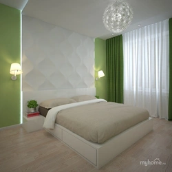Фото спальни с зелеными стенами