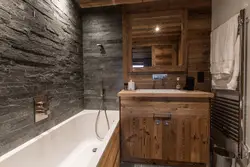 Wooden bathroom interior photo