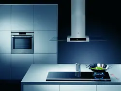 Modern kitchen hoods in the interior