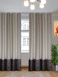 Комбинированные шторы из 2х цветов для гостиной фото