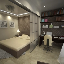 Спальня и рабочий кабинет в одной комнате фото