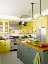 Кухня Зелено Желтого Интерьера