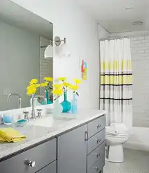 Цвета сочетающиеся с серым в интерьере ванной фото