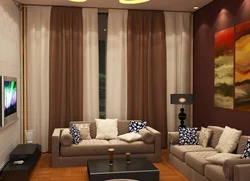 Комбинированные шторы в гостиную в современном стиле фото