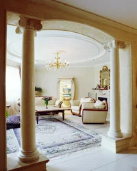 Дизайн колонны в гостиной фото