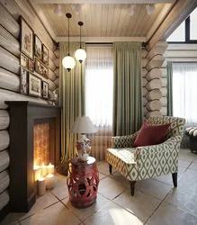 Дизайн гостиных комнат деревянных домов
