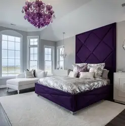 Дизайн спальни в фиолетовом тоне фото